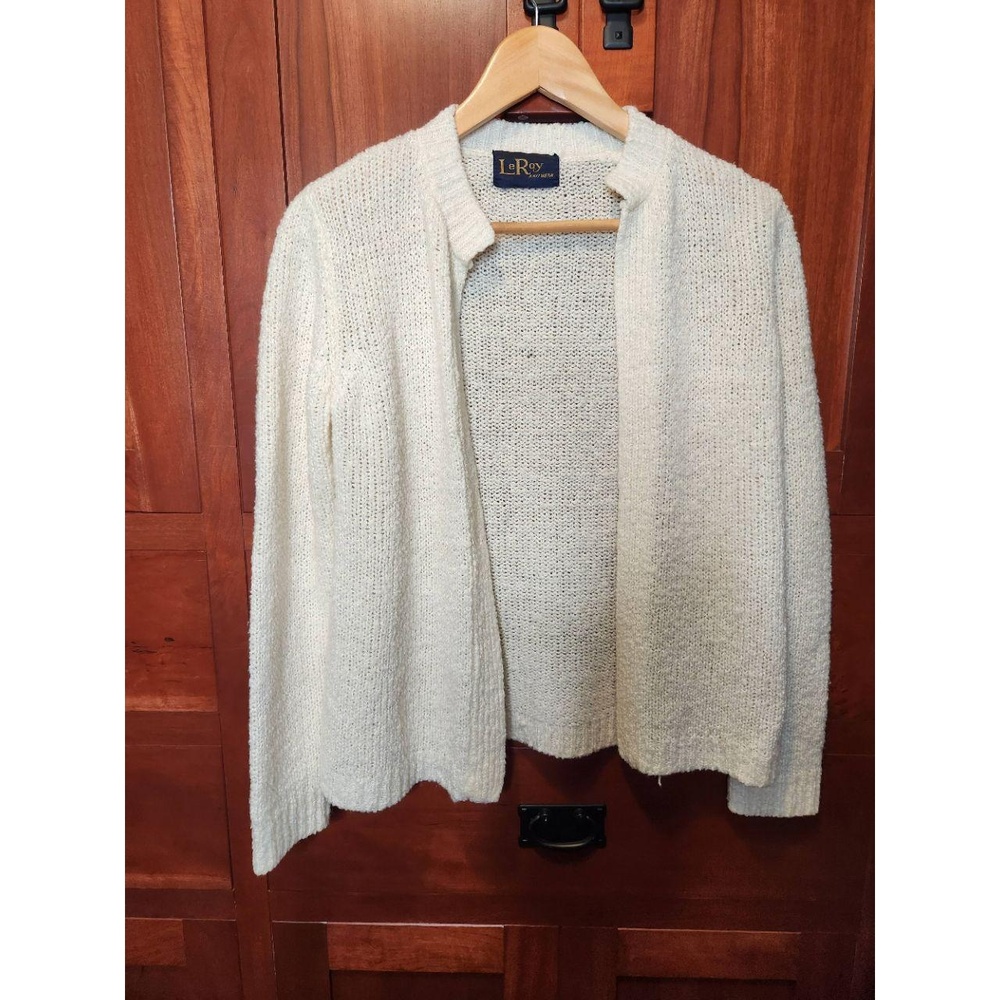 LeRoy Knitwear Off-white Cardigan Sweater Womens Vintage